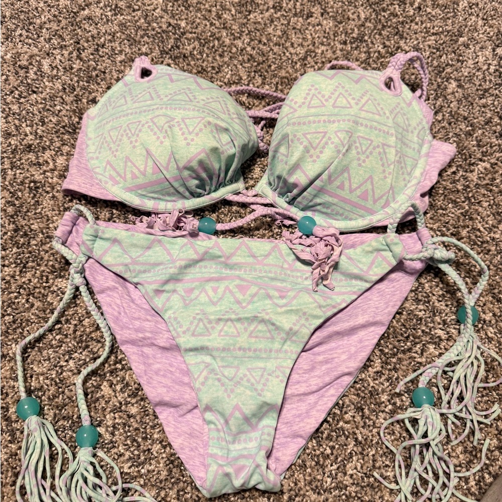 Victoria's Secret Pink & Lavender Lined Bikini Top